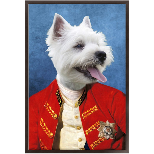 Commander In Mischief - Renaissance Inspired Custom Pet Portrait Framed Satin Paper Print