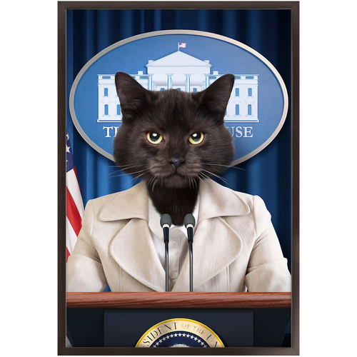 Axis Of Awesome - Cat as President Custom Pet Portrait Framed Satin Paper Print
