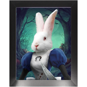 Malice In Chains - Evil Alice and Alice in Wonderland Inspired Custom Pet Portrait Framed Satin Paper Print