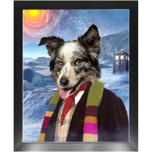 Doctor Hoot - Doctor Who Inspired Custom Pet Portrait Framed Satin Paper Print