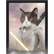 Load image into Gallery viewer, Light Rey - Rey Skywalker &amp; Star Wars Inspired Custom Pet Portrait Framed Satin Paper Print