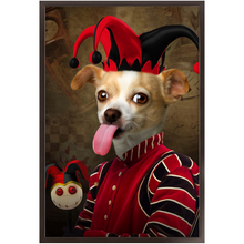 Load image into Gallery viewer, Jest Kidding - Jester, Clowns &amp; Renaissance Inspired Custom Pet Portrait Framed Satin Paper Print