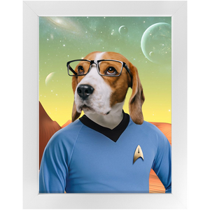 Mister Spook - Star Trek Inspired Custom Pet Portrait Framed Satin Paper Print