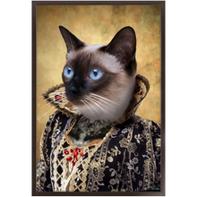 Load image into Gallery viewer, Countess Crows - Renaissance Inspired Custom Pet Portrait Framed Satin Paper Print