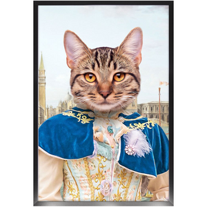 The Furnetian - Royalty & Renaissance Inspired Custom Pet Portrait Framed Satin Paper Print