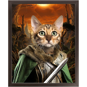 PORK SLAYER - Lord of the Rings Inspired Custom Pet Portrait Framed Satin Paper Print