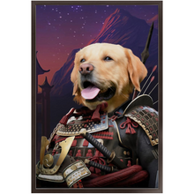 Load image into Gallery viewer, SAMUWRY SMILE - Samurai Inspired Custom Pet Portrait Framed Satin Paper Print