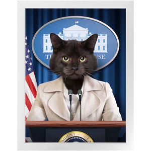 Axis Of Awesome - Cat as President Custom Pet Portrait Framed Satin Paper Print
