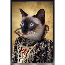 Load image into Gallery viewer, Countess Crows - Renaissance Inspired Custom Pet Portrait Framed Satin Paper Print