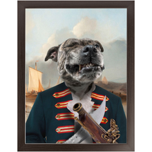 Load image into Gallery viewer, The Squashbuckler - Swashbuckler &amp; Pirate Inspired Custom Pet Portrait Framed Satin Paper Print