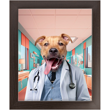 Load image into Gallery viewer, LOVE DOCTOR - Doctor Inspired Custom Pet Portrait Framed Satin Paper Print