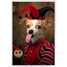 Load image into Gallery viewer, Jest Kidding - Jester, Clowns &amp; Renaissance Inspired Custom Pet Portrait Framed Satin Paper Print