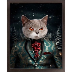 CHRISTMAS CRACKER 7 - Christmas Inspired Custom Pet Portrait Framed Satin Paper Print