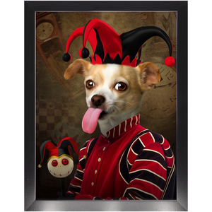 Jest Kidding - Jester, Clowns & Renaissance Inspired Custom Pet Portrait Framed Satin Paper Print