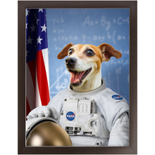Load image into Gallery viewer, Astrofun - NASA Astronaut Inspired Custom Pet Portrait Framed Satin Paper Print