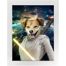 Load image into Gallery viewer, LIGHT REY IN SPACE - Rey Skywalker &amp; Star Wars Inspired Custom Pet Portrait Framed Satin Paper Print