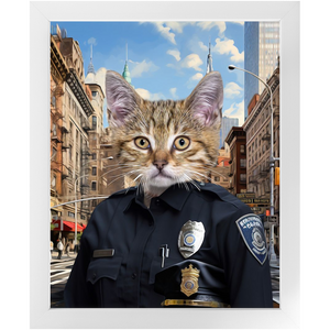 COP TO IT - Police Uniform Inspired Custom Pet Portrait Framed Satin Paper Print