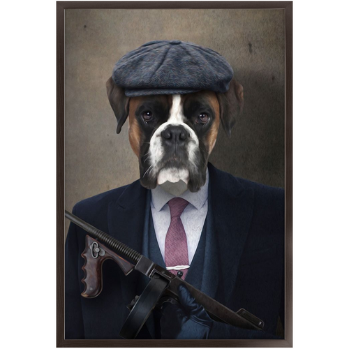 Big Jobs - Peaky Blinders & Gangster Inspired Custom Pet Portrait Framed Satin Paper Print