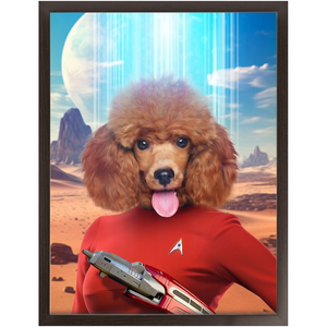 OH HOORAY - BEAMING DOWN - Star Trek Inspired Custom Pet Portrait Framed Satin Paper Print