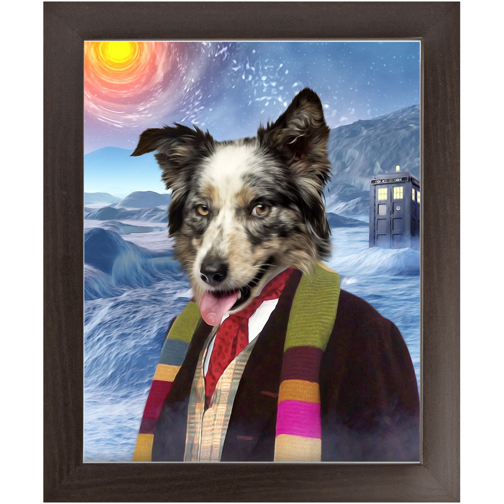 Doctor Hoot - Doctor Who Inspired Custom Pet Portrait Framed Satin Paper Print