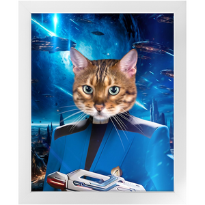 BONE CRUSHER IN SPACE - Star Trek Inspired Custom Pet Portrait Framed Satin Paper Print