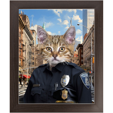Load image into Gallery viewer, COP TO IT - Police Uniform Inspired Custom Pet Portrait Framed Satin Paper Print