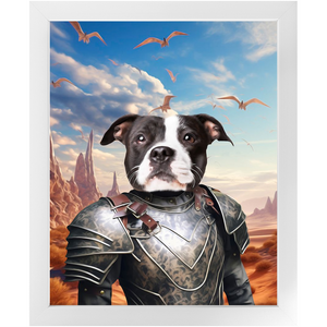 DESSERT CROSSING 3 - Game of Thrones & House Of Dragons Inspired Custom Pet Portrait Framed Satin Paper Print