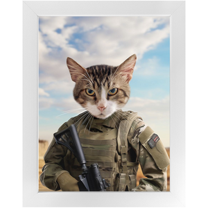 OPERATION FREEBONE - Military Marine Inspired Custom Pet Portrait Framed Satin Paper Print