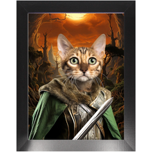 Load image into Gallery viewer, PORK SLAYER - Lord of the Rings Inspired Custom Pet Portrait Framed Satin Paper Print