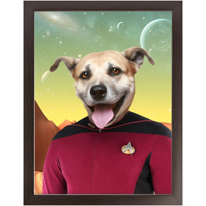 CAPTAIN DIGYARD - Star Trek Inspired Custom Pet Portrait Framed Satin Paper Print