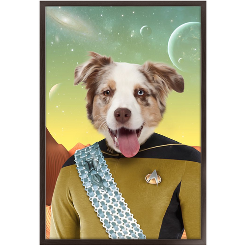 LIEUTENANT WOOF - Star Trek Inspired Custom Pet Portrait Framed Satin Paper Print