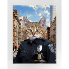 Load image into Gallery viewer, COP TO IT - Police Uniform Inspired Custom Pet Portrait Framed Satin Paper Print