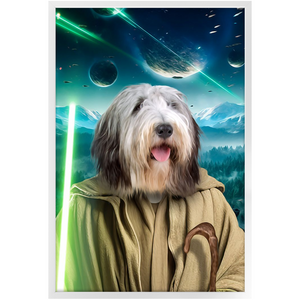 YO, DOG! IN SPACE - Yoda & Star Wars Inspired Custom Pet Portrait Framed Satin Paper Print