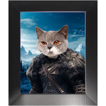 Load image into Gallery viewer, NIGHT&#39;S BLOTCH 2 - Game of Thrones &amp; House Of Dragons Inspired Custom Pet Portrait Framed Satin Paper Print