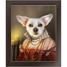 Load image into Gallery viewer, LADY LAVISH - Renaissance Inspired Custom Pet Portrait Framed Satin Paper Print