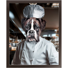 Load image into Gallery viewer, MAKING A MEAL OF IT - Chef &amp; Cook Inspired Custom Pet Portrait Framed Satin Paper Print