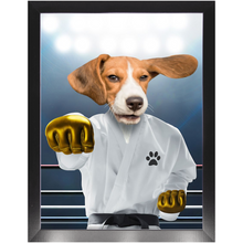 Load image into Gallery viewer, Pork Chop - Karate &amp; Martial Arts Inspired Custom Pet Portrait Framed Satin Paper Print