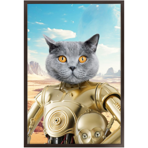 C.3.P.NO - C.3.P.O. & Star Wars Inspired Custom Pet Portrait Framed Satin Paper Print