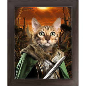 PORK SLAYER - Lord of the Rings Inspired Custom Pet Portrait Framed Satin Paper Print