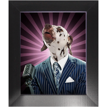 Load image into Gallery viewer, To The Moon - Frank Sinatara &amp; Singer Inspired Custom Pet Portrait Framed Satin Paper Print