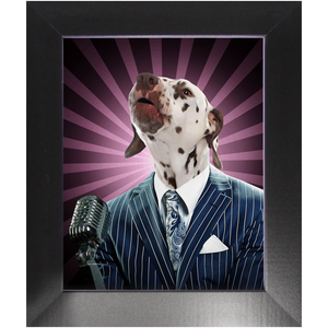To The Moon - Frank Sinatara & Singer Inspired Custom Pet Portrait Framed Satin Paper Print