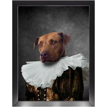 Load image into Gallery viewer, Duchess Courage - Renaissance Inspired Custom Pet Portrait Framed Satin Paper Print