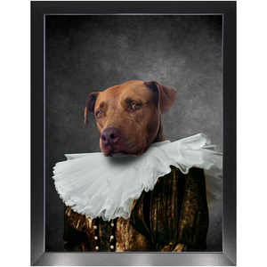 Duchess Courage - Renaissance Inspired Custom Pet Portrait Framed Satin Paper Print