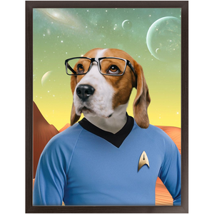 Mister Spook - Star Trek Inspired Custom Pet Portrait Framed Satin Paper Print