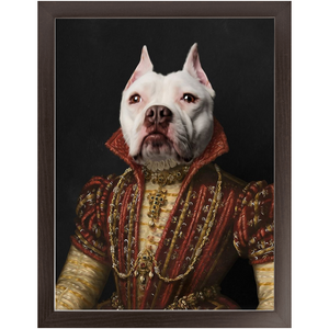 LADY IN RED - Renaissance Inspired Custom Pet Portrait Framed Satin Paper Print
