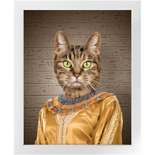 Load image into Gallery viewer, Cleopatme - Cleopatra of Egypt Inspired Custom Pet Portrait Framed Satin Paper Print