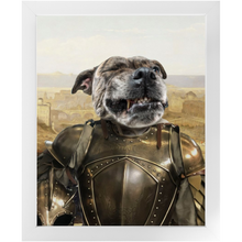 Load image into Gallery viewer, General Mayhem - Renaissance Inspired Custom Pet Portrait Framed Satin Paper Print