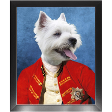 Load image into Gallery viewer, Commander In Mischief - Renaissance Inspired Custom Pet Portrait Framed Satin Paper Print