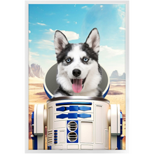 Load image into Gallery viewer, R.2.D.TOO - R2D2 &amp; Star Wars Inspired Custom Pet Portrait Framed Satin Paper Print
