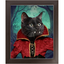 Load image into Gallery viewer, Vampiracle - Halloween &amp; Vampires Inspired Custom Pet Portrait Framed Satin Paper Print